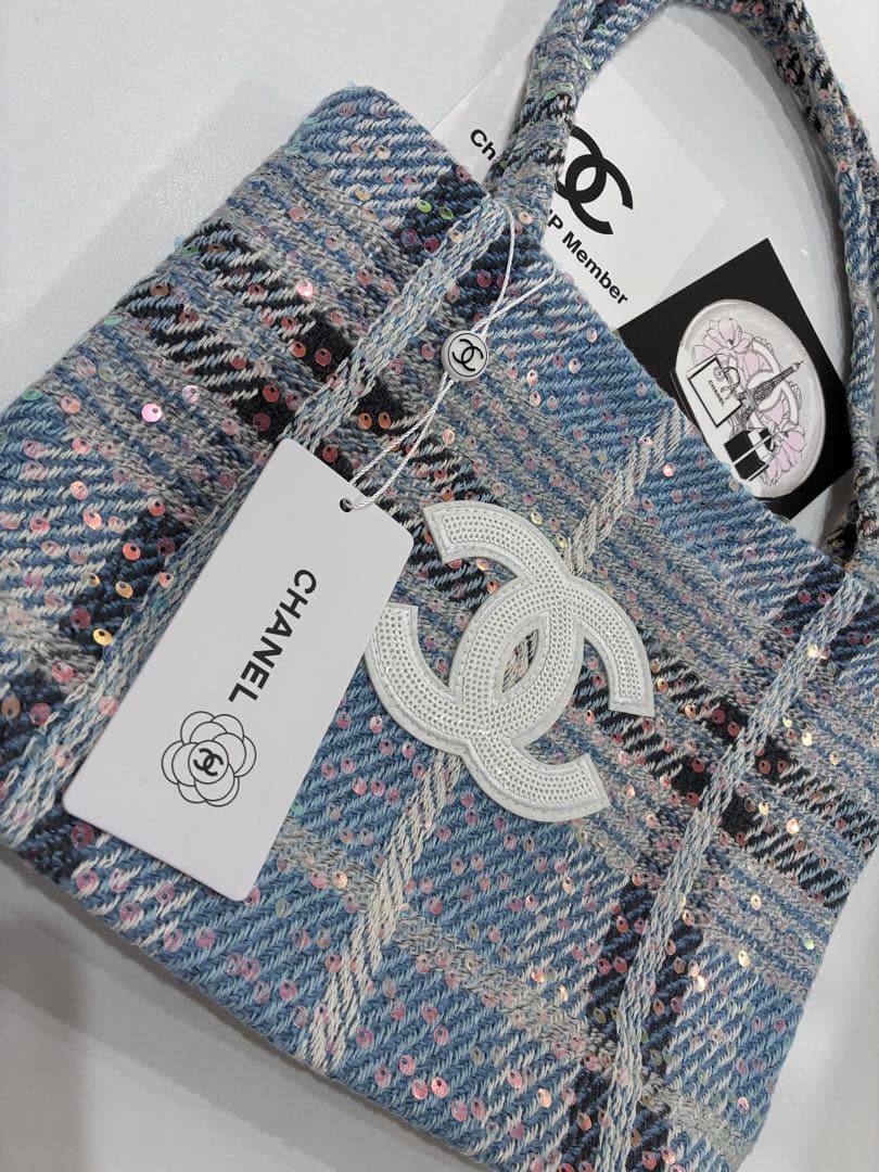 CHANEL トートバッグ シャネルノベルティ　バッグ　ショルダーバッグ　青