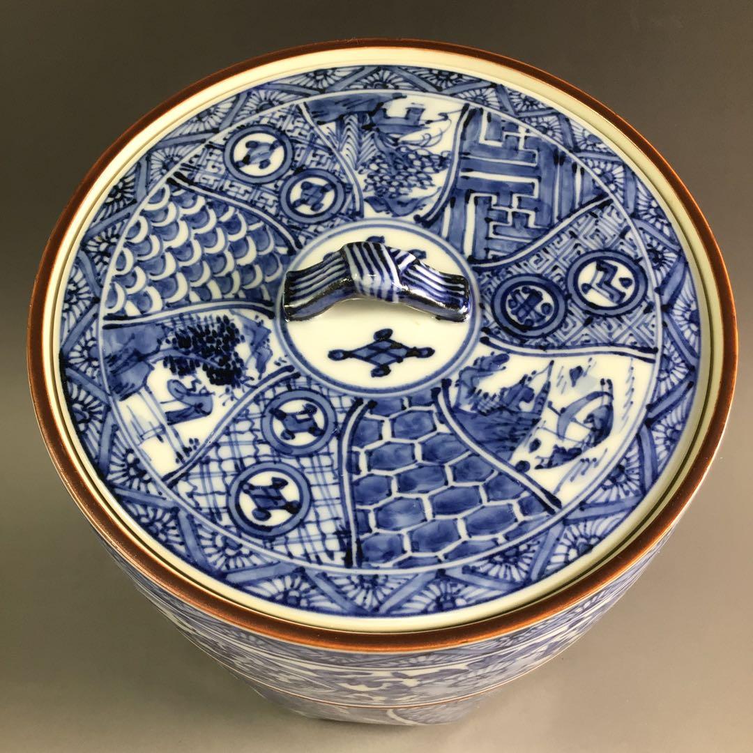 Ｒ１１７　皆具　『平安　昭阿弥造』『青華祥瑞腰捻』『台子皆具』　共箱　茶道具