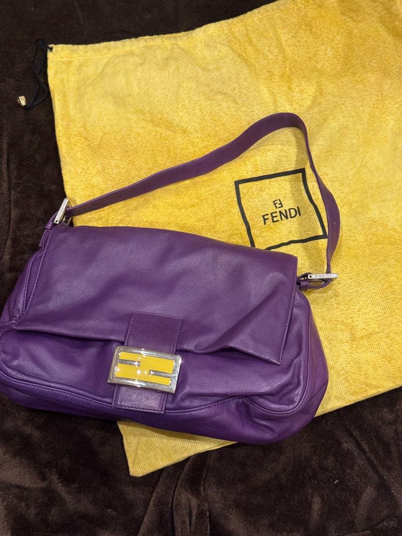 Fendi 紫色 ハンドバッグ 保存袋付き