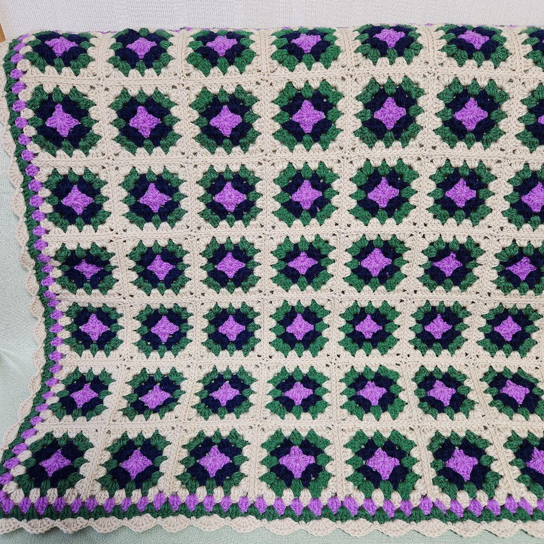 モチーフ編み【1】ハンドメイド　ブランケット　マルチカバー