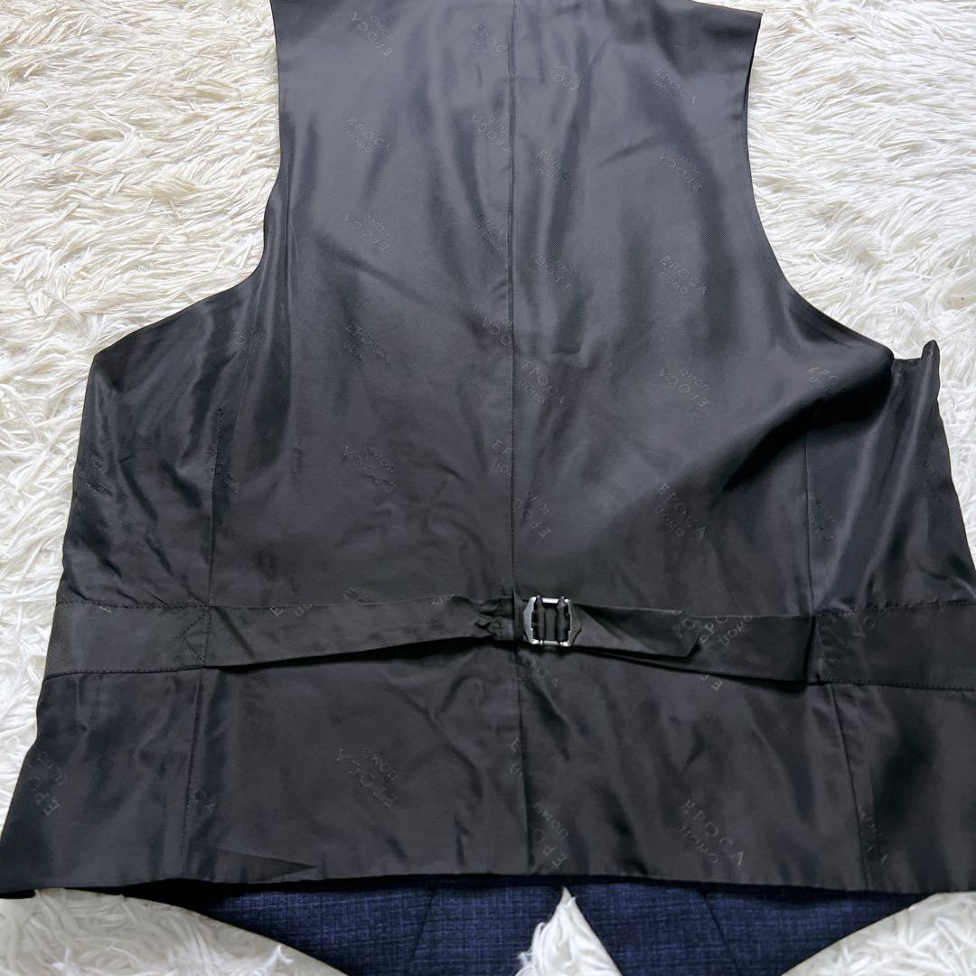 【希少】エポカウォモ スーツ スリーピース 総柄 ネイビー L