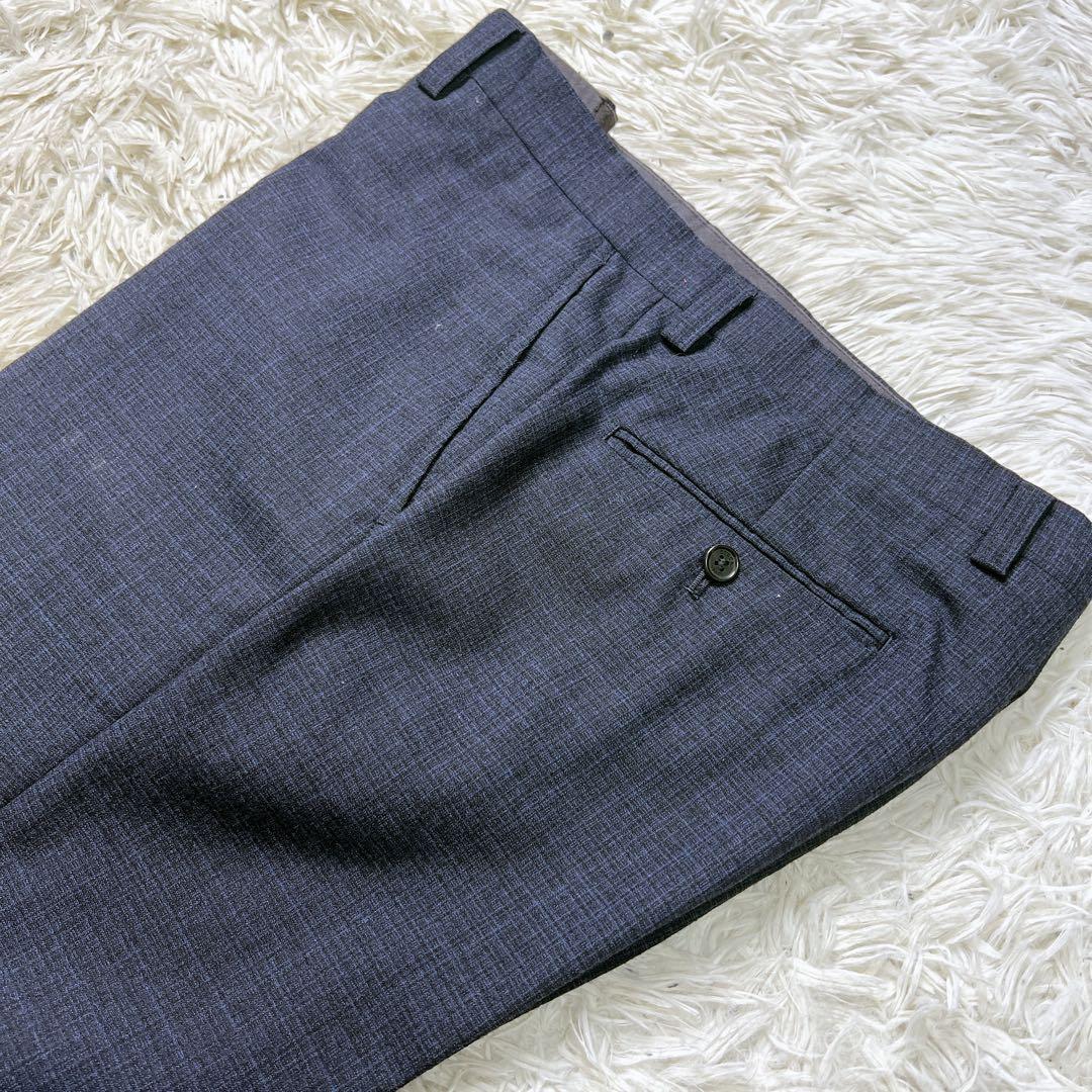 【希少】エポカウォモ スーツ スリーピース 総柄 ネイビー L