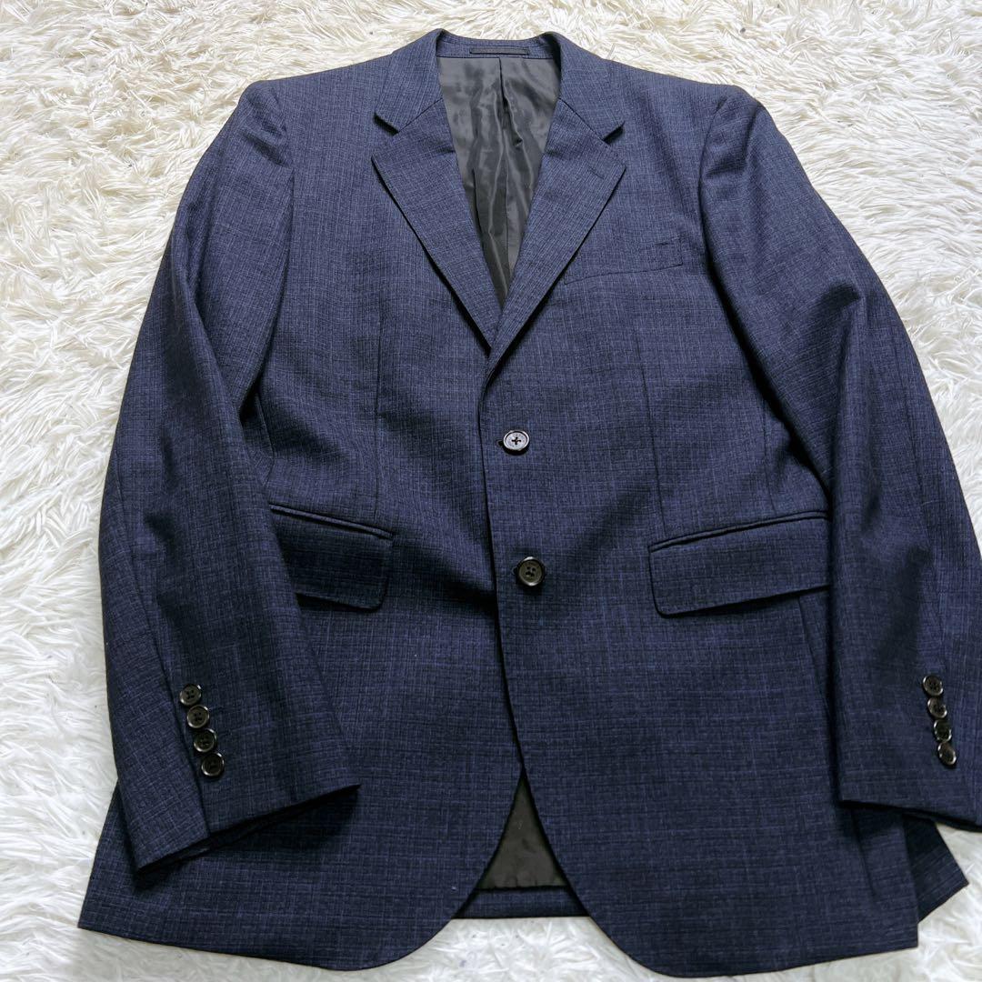 【希少】エポカウォモ スーツ スリーピース 総柄 ネイビー L