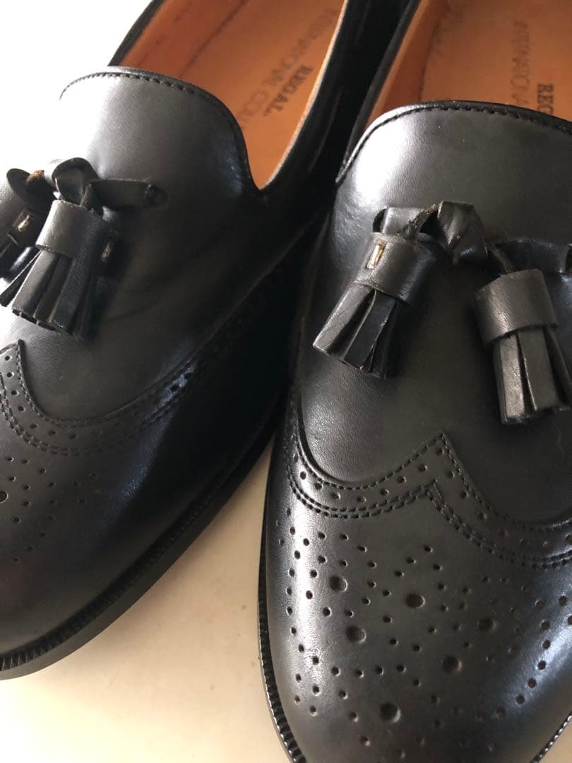 REGAL タッセルローファー ウイングタッセル 革靴 ブラック