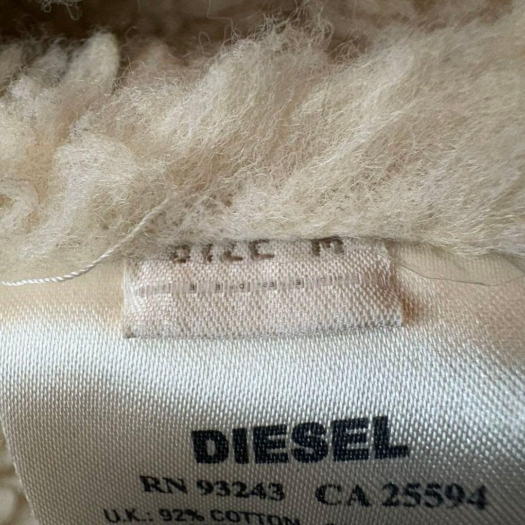 ★裏地ボア★ DIESEL デニム ジャケット 紺 インディゴ ロゴボタン