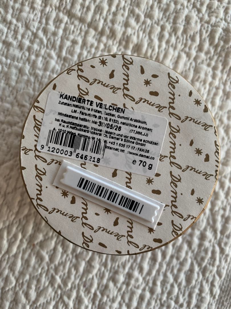 フランスアンティークスミレ布花＆DEMELスミレの砂糖漬70g未開封品set