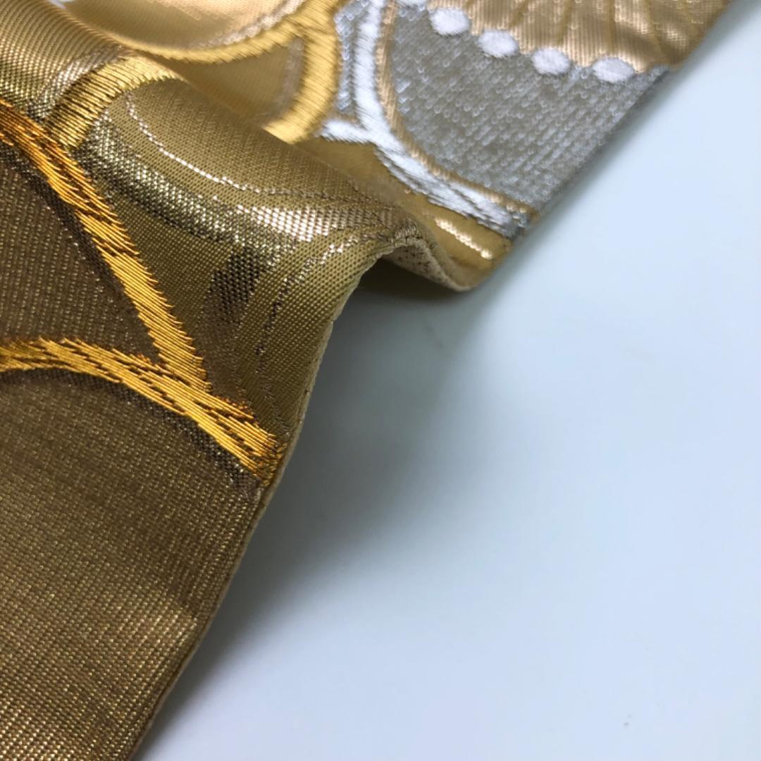 ☆ 袋帯 宝彩 24金箔 プラチナ箔 美しい花模様 金銀糸 O-5889