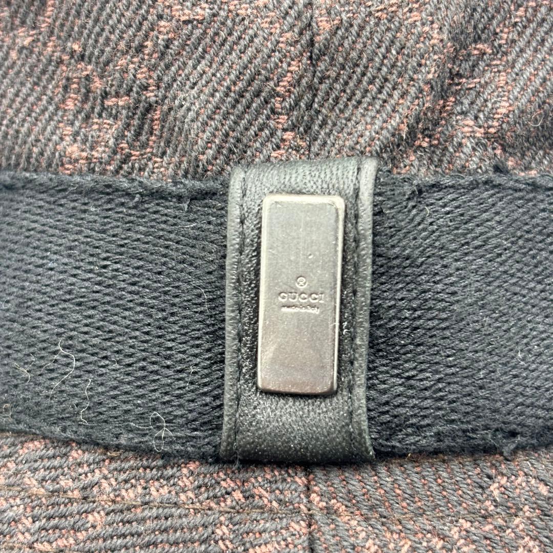 GUCCI グッチ GGキャンバス バケットハット 帽子 Mサイズ　ブラウン