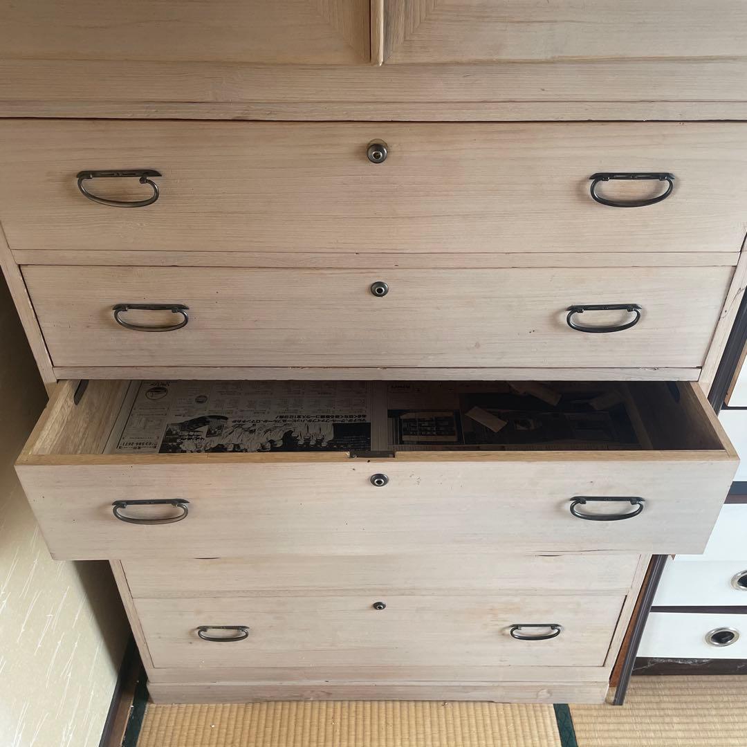 【送料込】【引取で値引】ナチュラル 桐箪笥 5段チェスト 約160cm