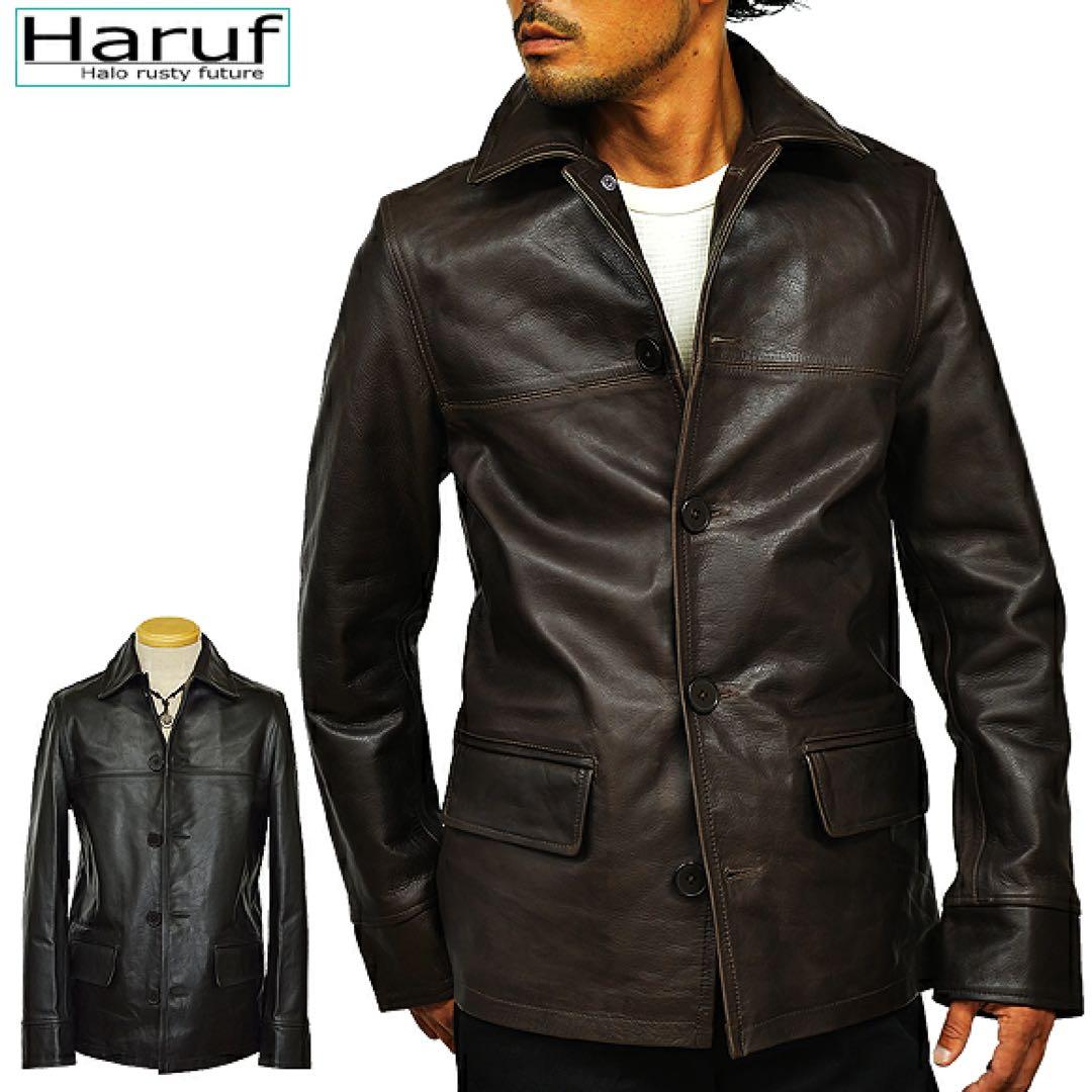 a*4様 激レア 新品 本革 カーコート レザージャケット 革ジャン メンズ ブ