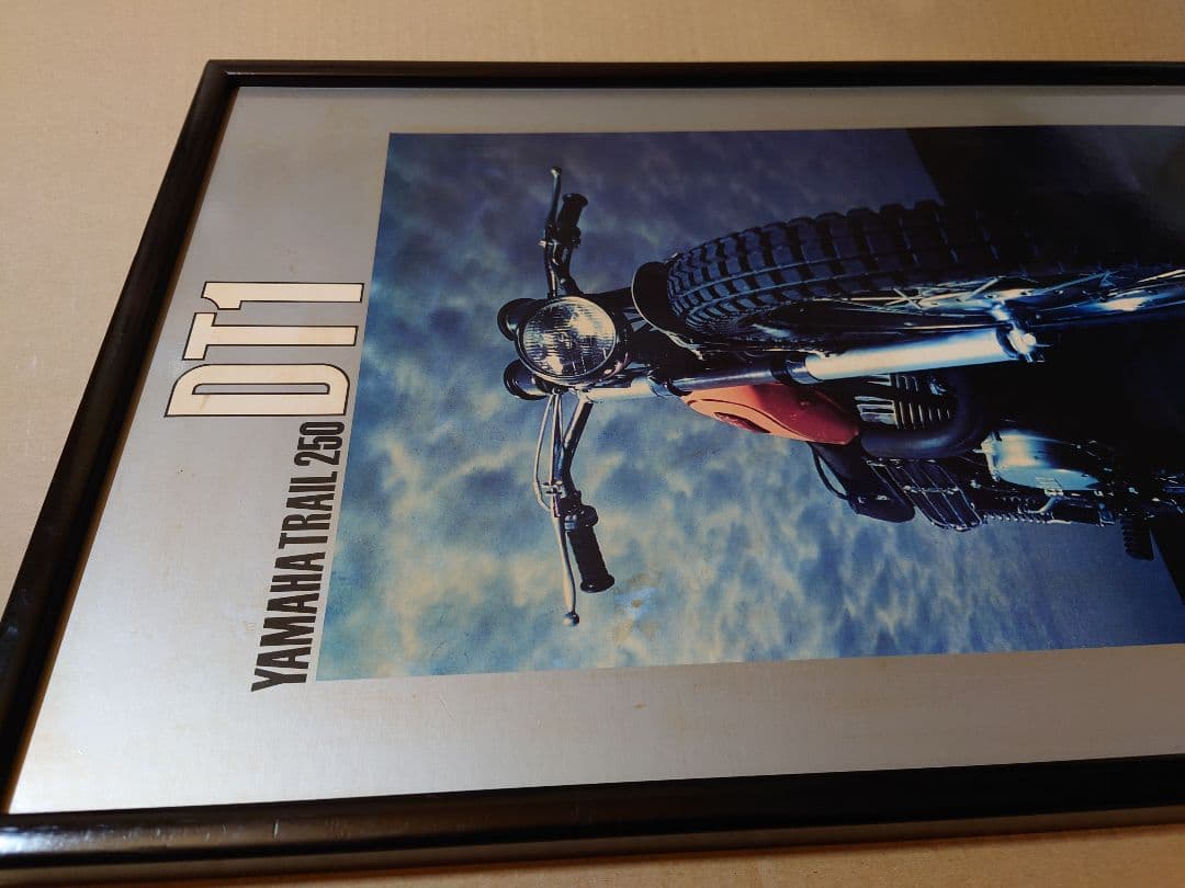 ヤマハ　250　DT1 木製パネルポスター時計付き　希少　レトロ　当時物！