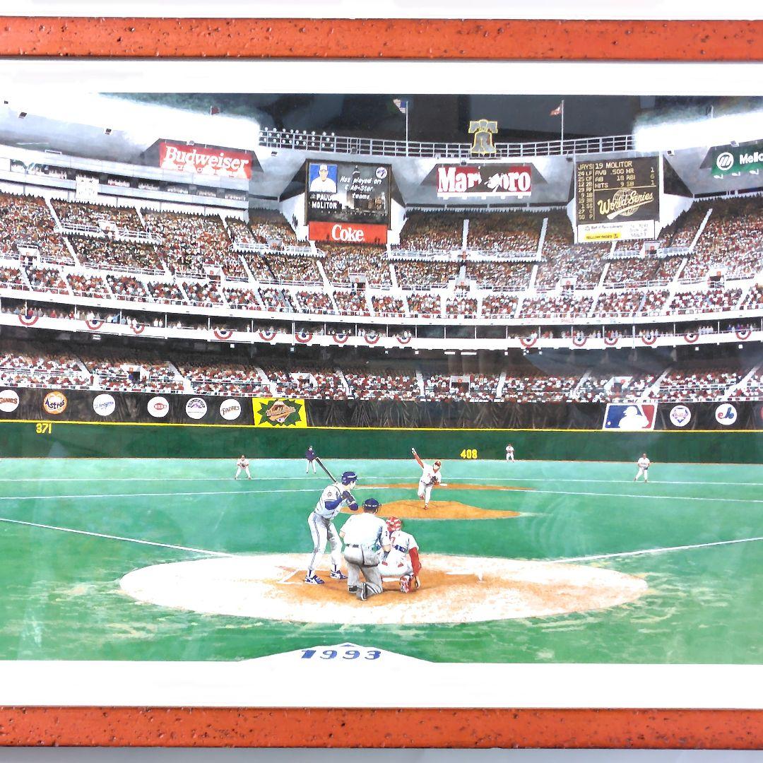 リトグラフ　1993 ワールドシリーズベースボール　フィリーズ対ブルージェイズ