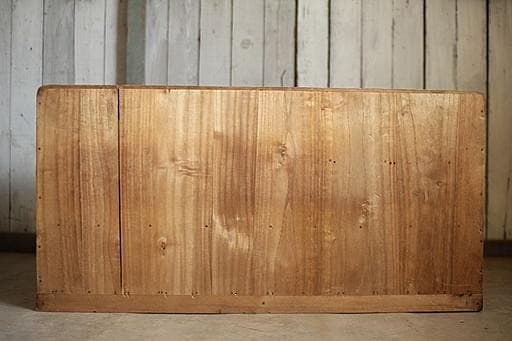 古いガラス戸棚×木製小引き出し3杯