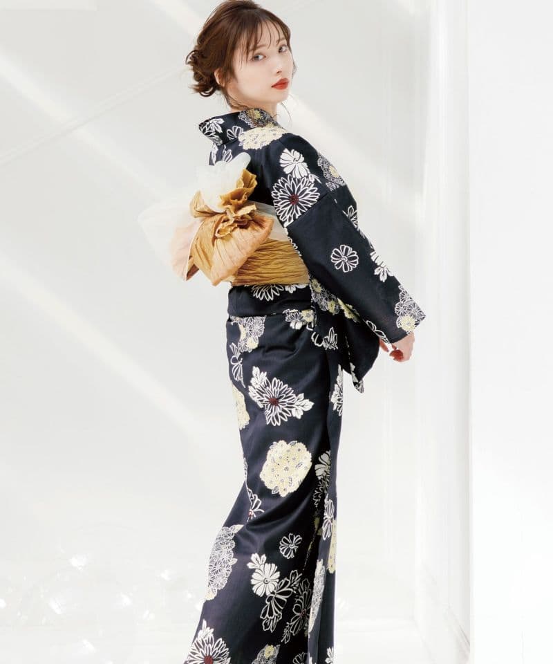 ♡Dita♡ 2025 浴衣5点セット【藍紺地に和調古典】新品未使用