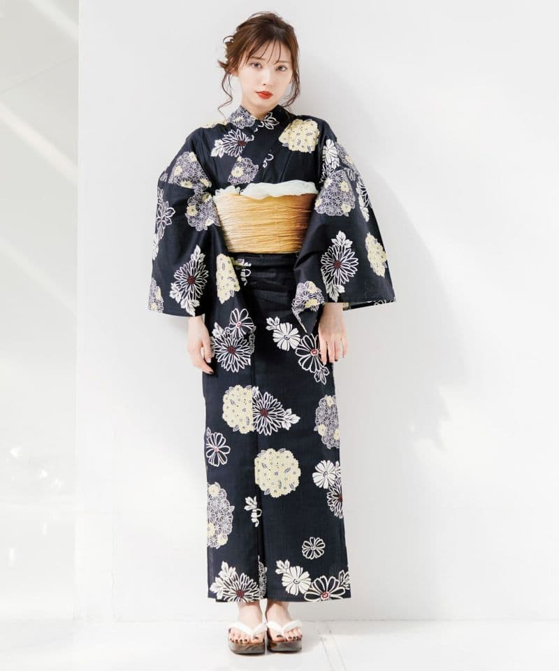 ♡Dita♡ 2025 浴衣5点セット【藍紺地に和調古典】新品未使用