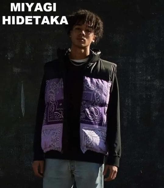 Miyagi Hidetaka Down Vest バンダナ ダウンベスト
