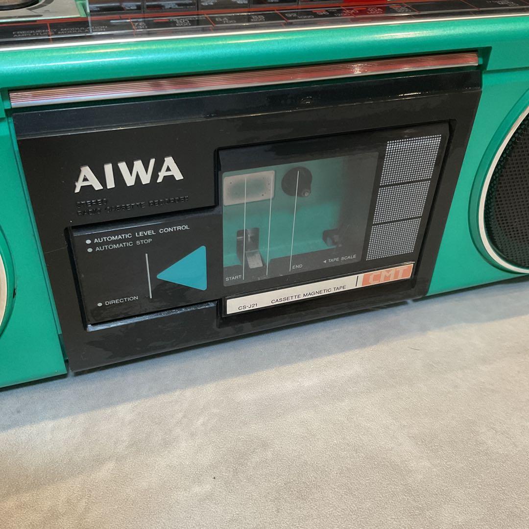 【美品】AIWA CS-J21 ステレオラジオカセットレコーダー