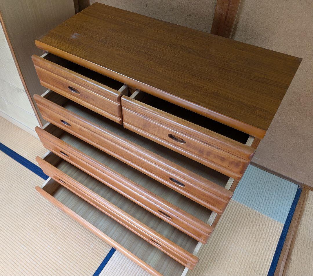 ☆最終大幅値下げ☆木製レトロ整理ダンス 5段7引き出し ブラウン