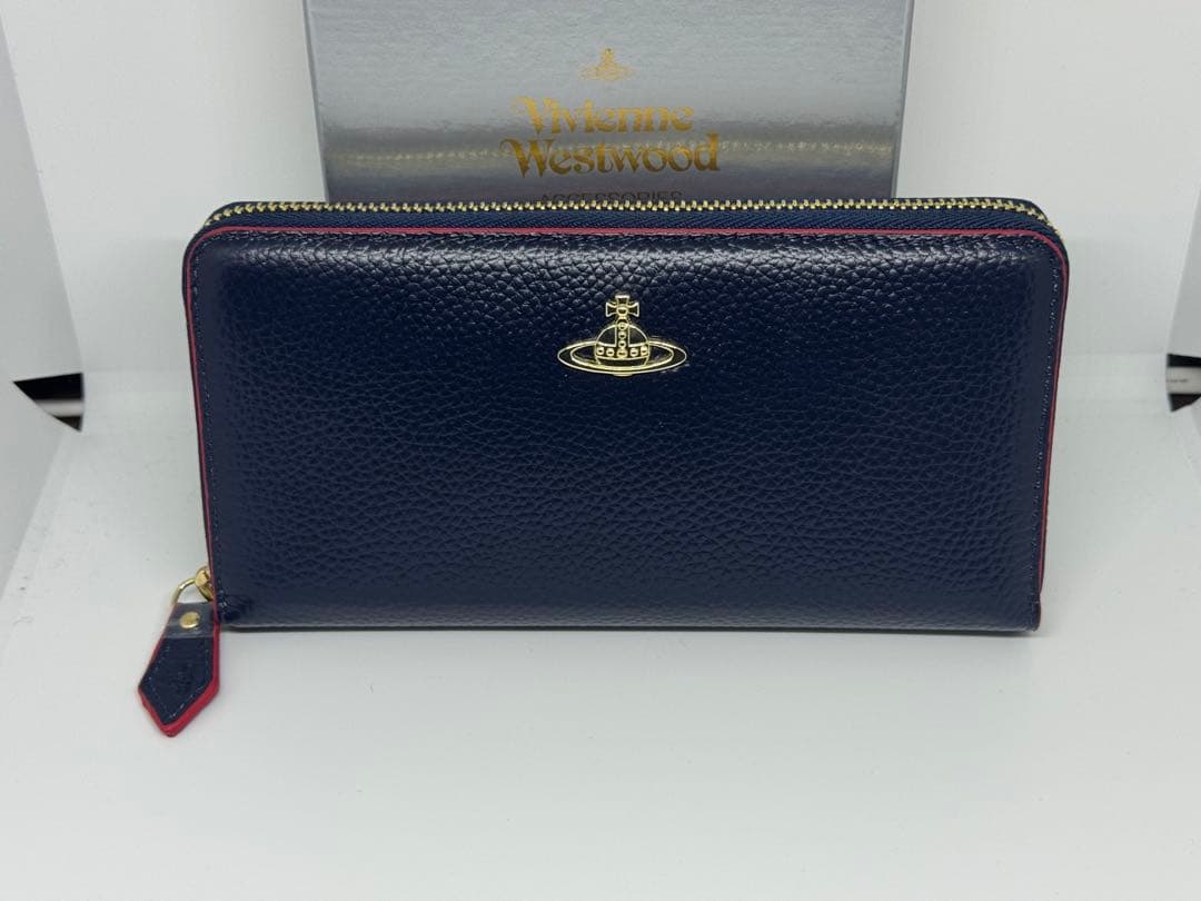 【新品未使用】Vivienne Westwood ネイビー 長財布