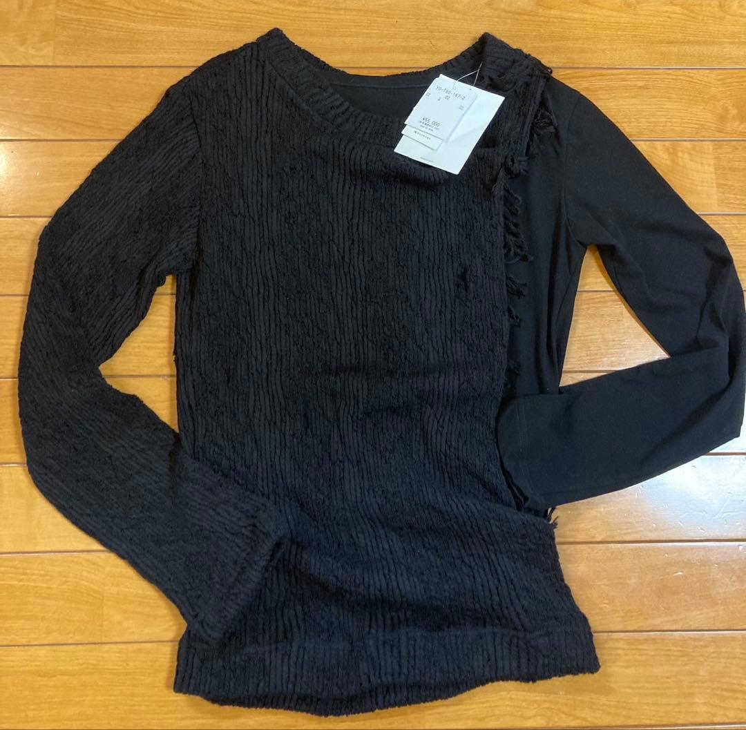 【未使用】y's アシンメトリー　ダメージカットソー　ウール&綿