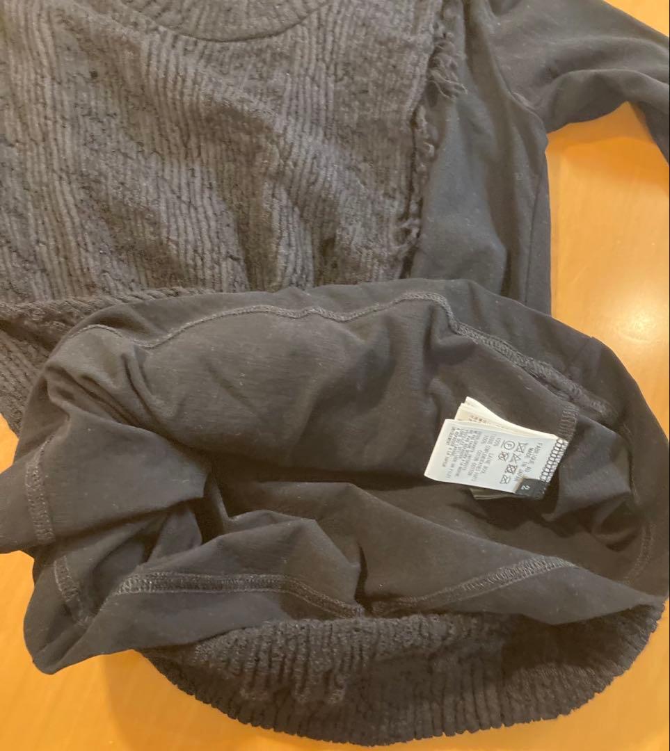 【未使用】y's アシンメトリー　ダメージカットソー　ウール&綿