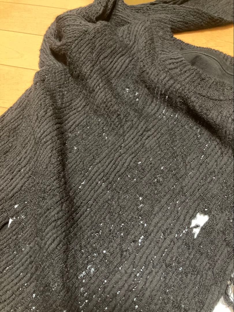 【未使用】y's アシンメトリー　ダメージカットソー　ウール&綿