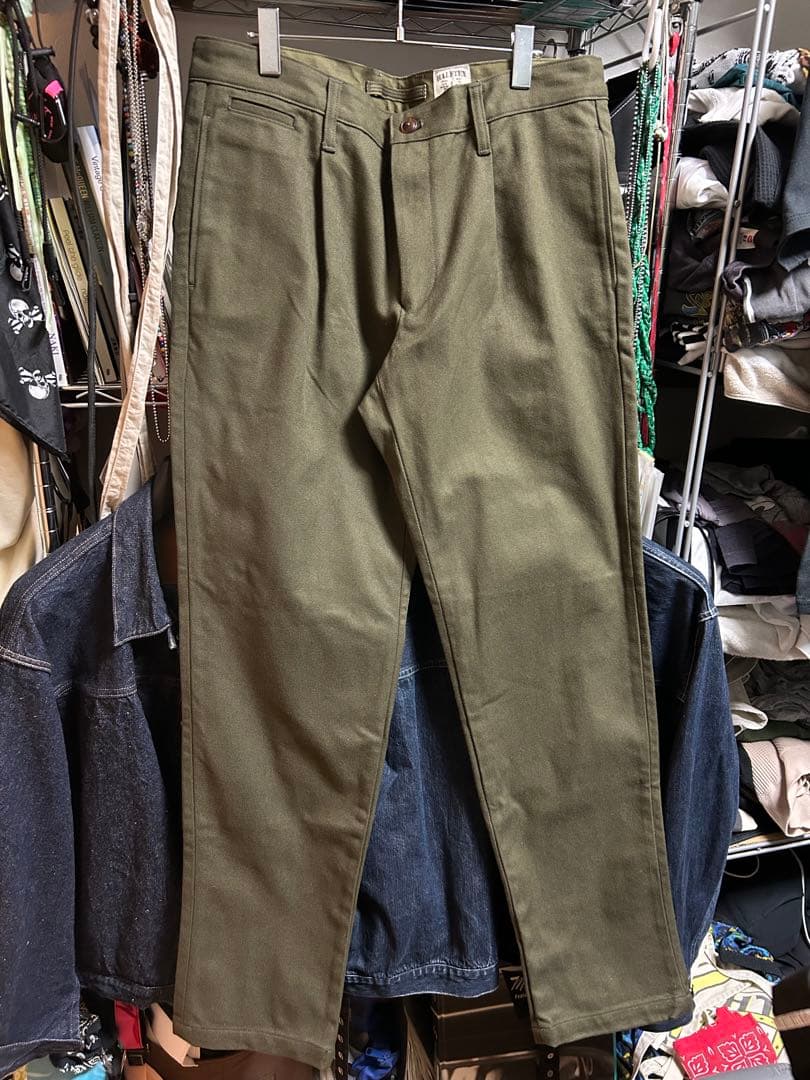 HALFTEX チノパン オリーブ色ナイジェルケーボン　ホスピタルパンツ