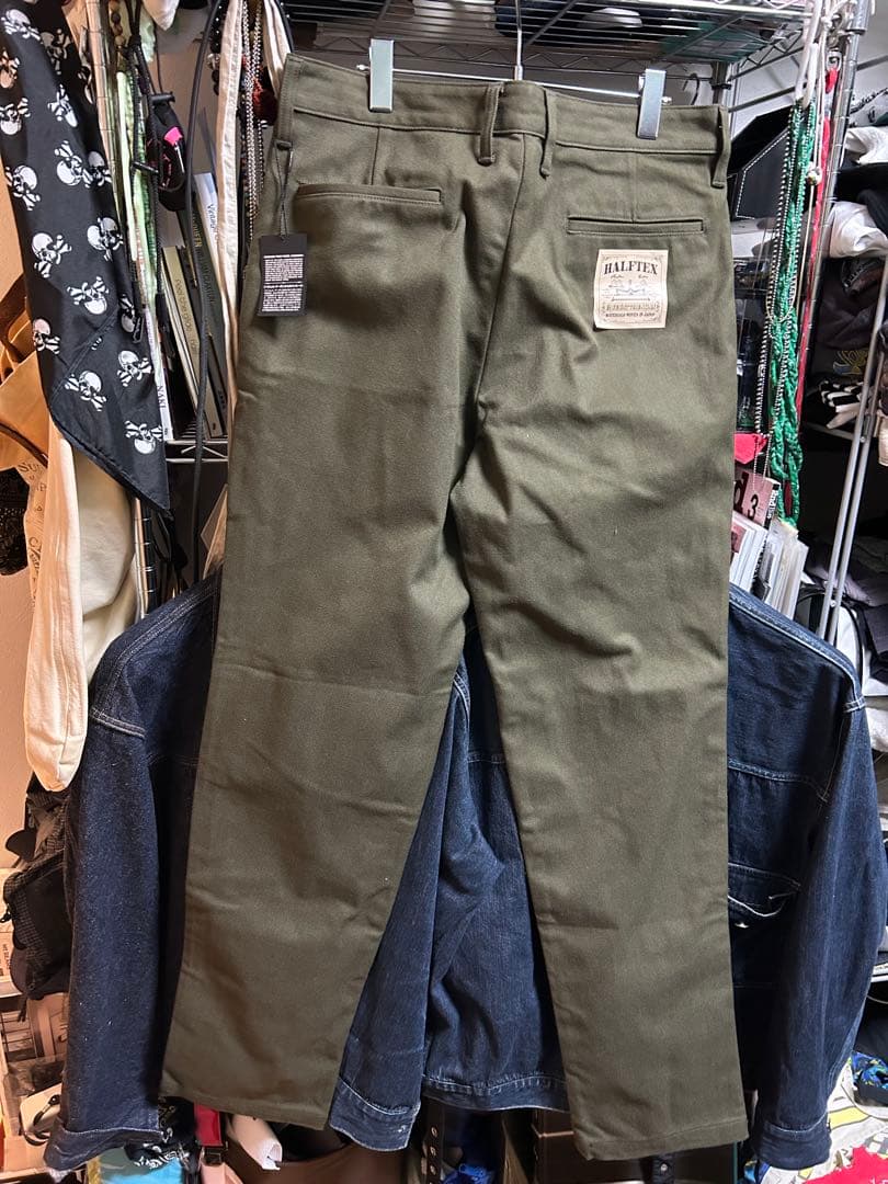 HALFTEX チノパン オリーブ色ナイジェルケーボン　ホスピタルパンツ