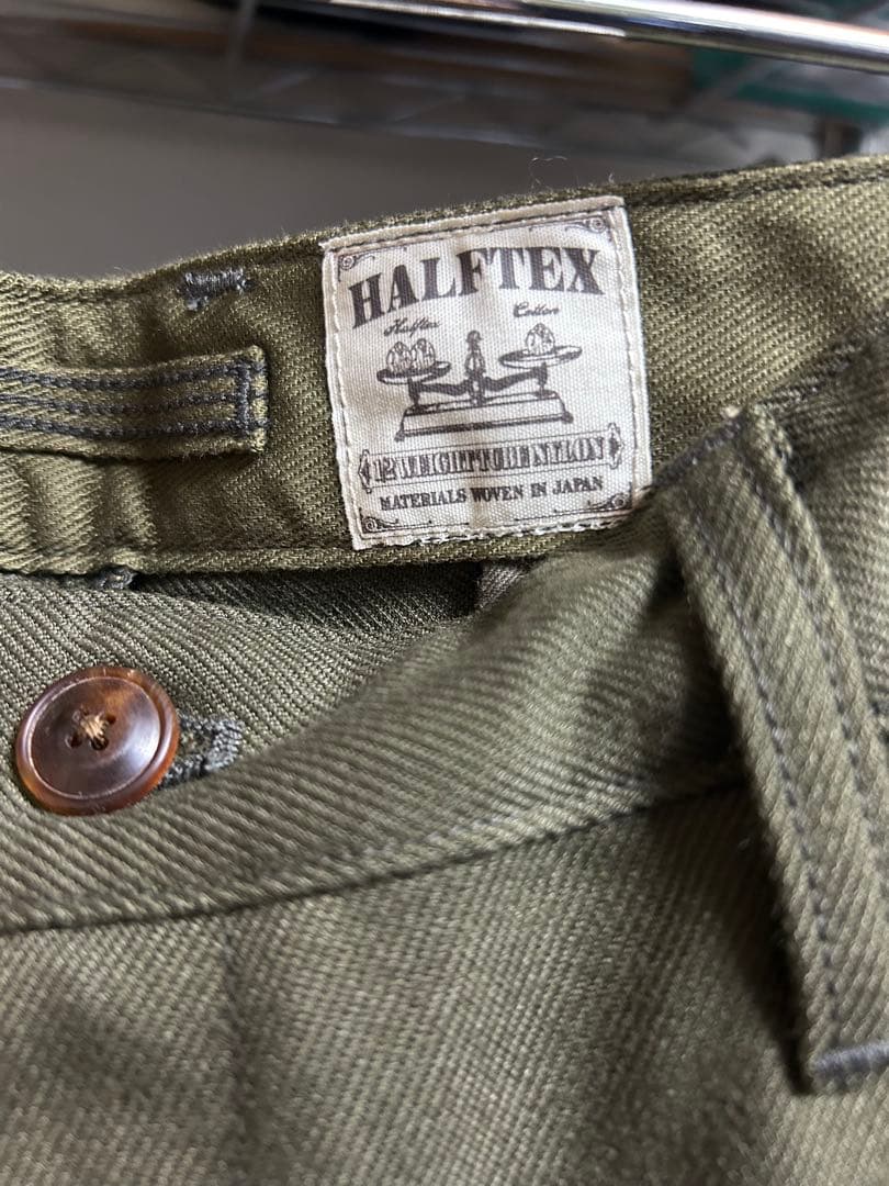 HALFTEX チノパン オリーブ色ナイジェルケーボン　ホスピタルパンツ