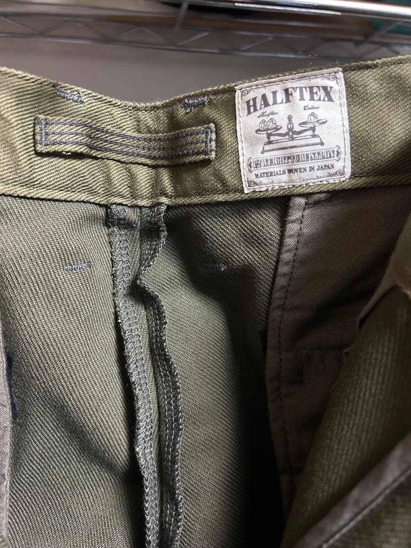 HALFTEX チノパン オリーブ色ナイジェルケーボン　ホスピタルパンツ