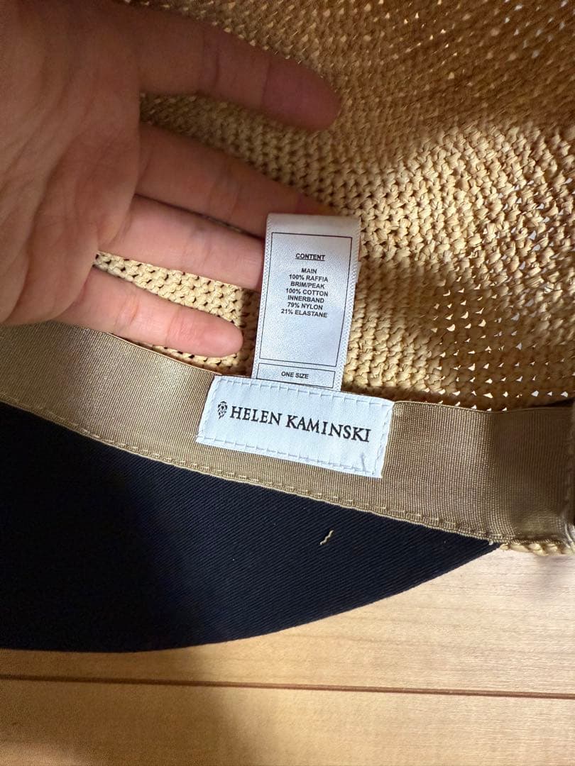 HELEN KAMINSKI 麦わら帽子 ベージュ/ブラック ONE SIZE