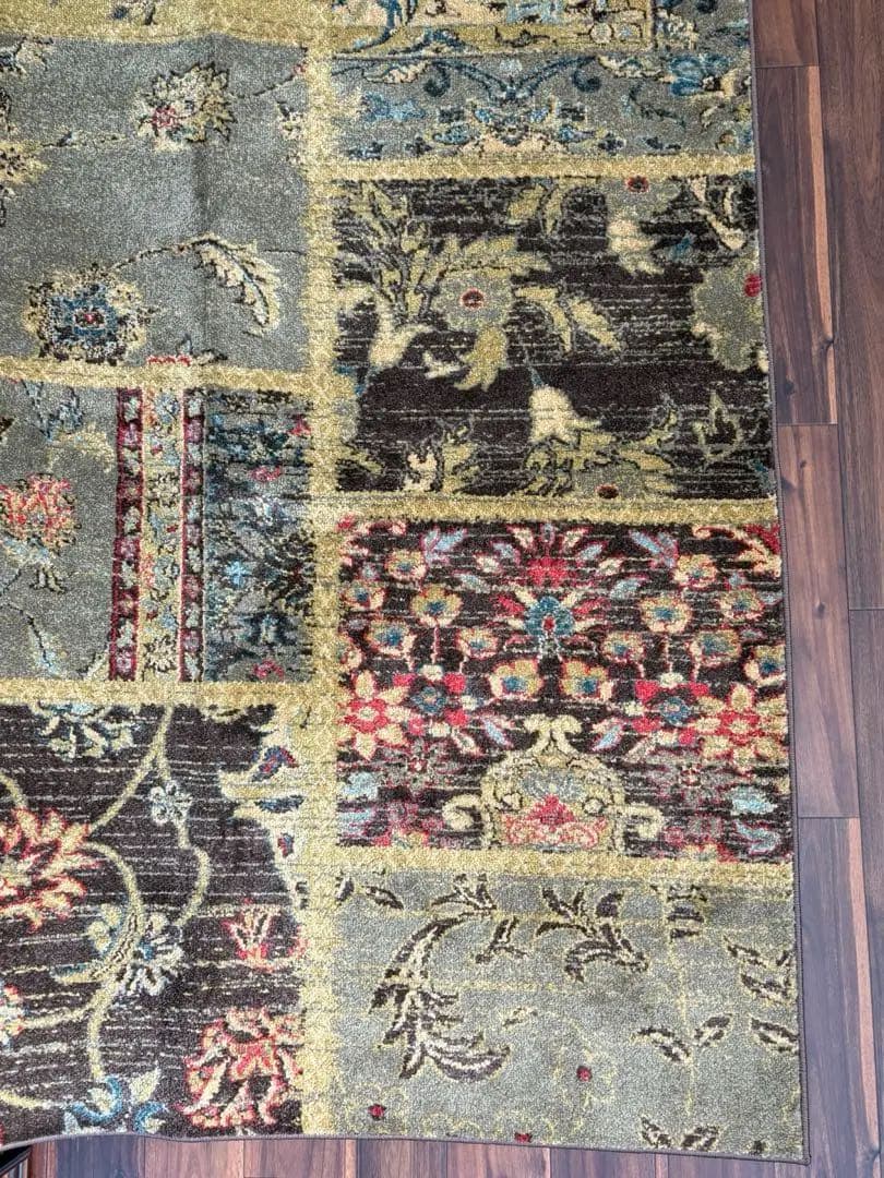 サヤンサヤンラグマット アンティーク風 カーペット パッチワーク ウィルトン織り