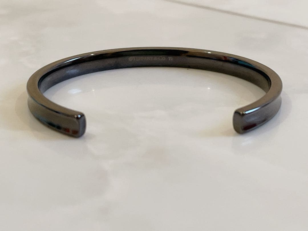 美品 ティファニー 1837 ナロー カフ バングル チタン