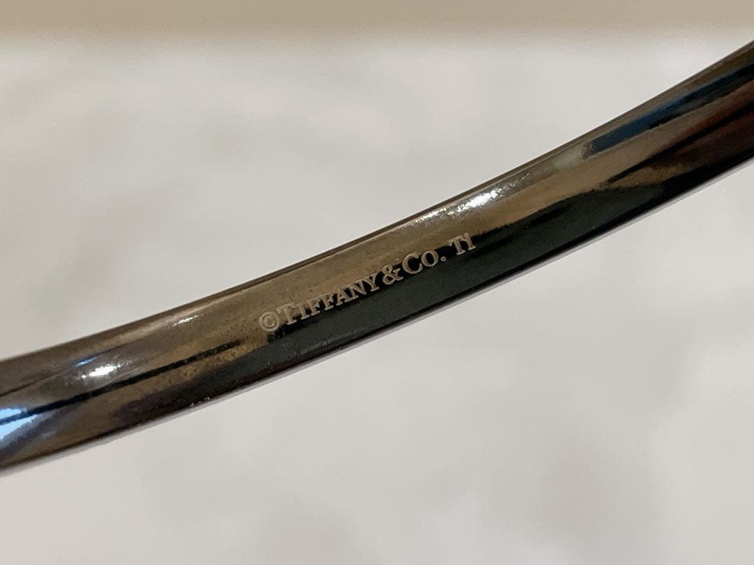 美品 ティファニー 1837 ナロー カフ バングル チタン
