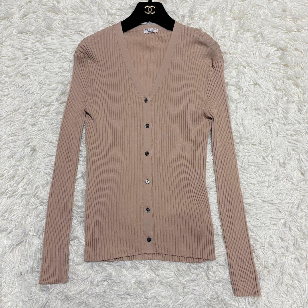 【極美品】イエナ 2025SS イタリア糸RIBVネックカーディガン 洗濯可能