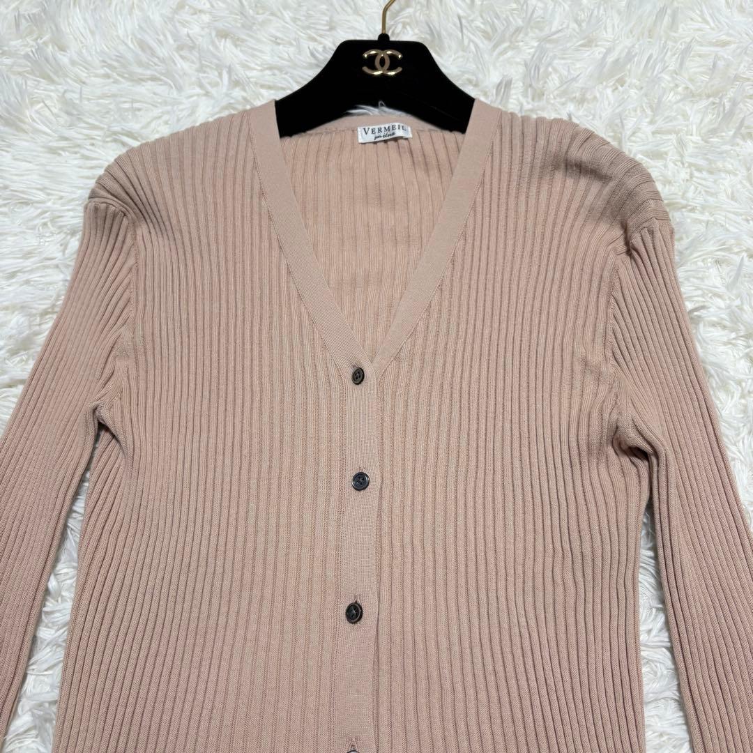 【極美品】イエナ 2025SS イタリア糸RIBVネックカーディガン 洗濯可能