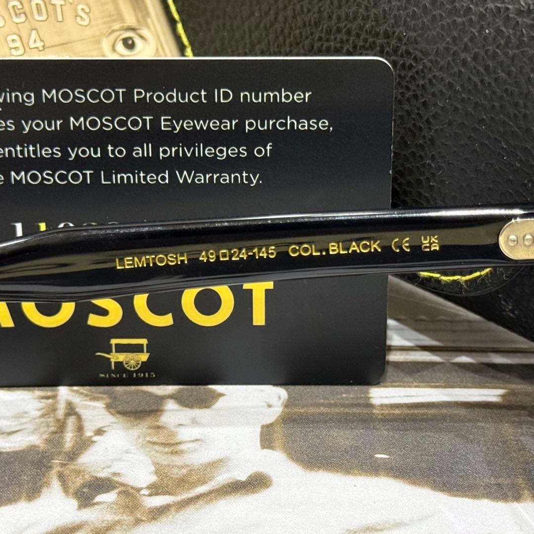 【極美品】日本限定 モスコット レムトッシュ 49 ブラック クリアレンズ