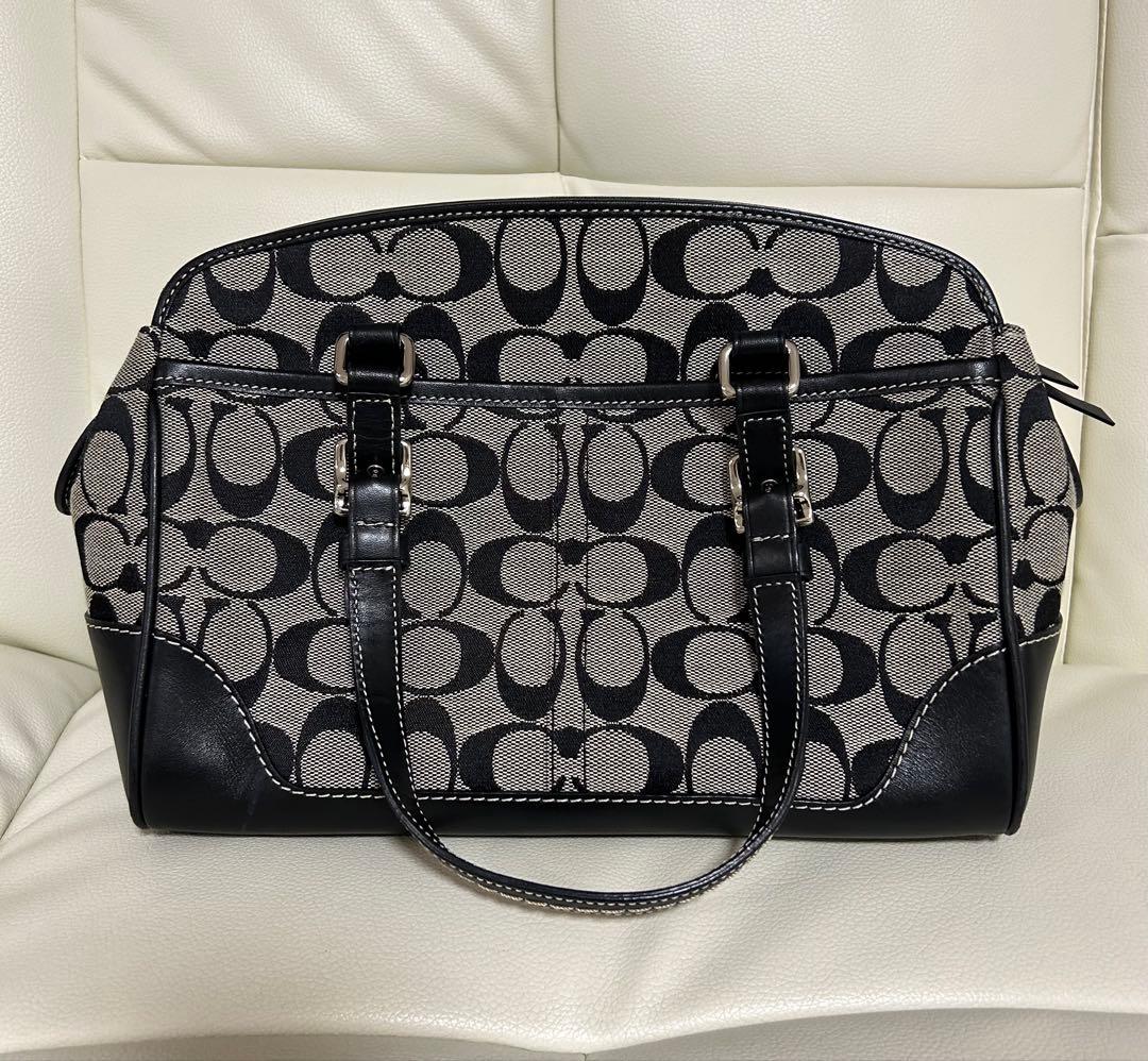 COACH シグネチャー ハンドバッグ ブラック 104M-6828 美品