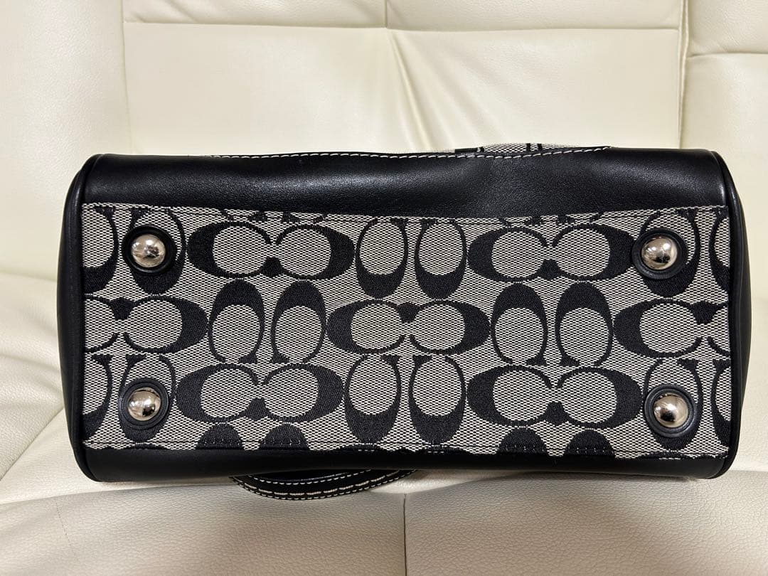 COACH シグネチャー ハンドバッグ ブラック 104M-6828 美品