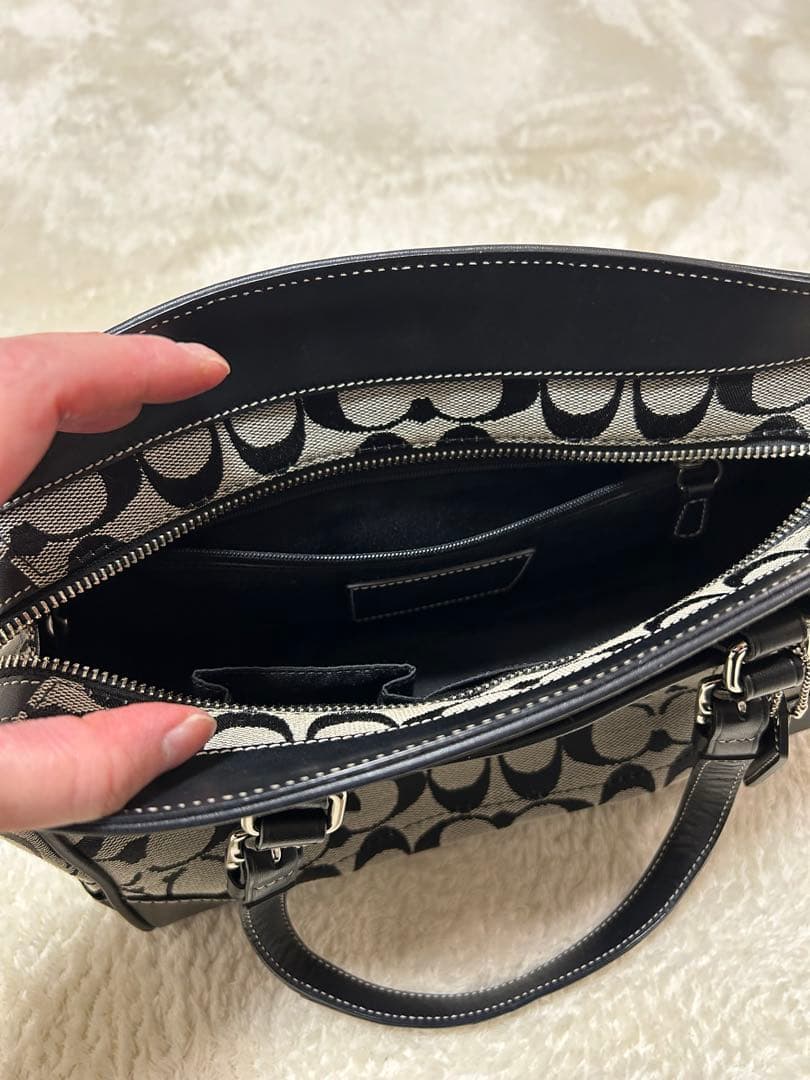 COACH シグネチャー ハンドバッグ ブラック 104M-6828 美品
