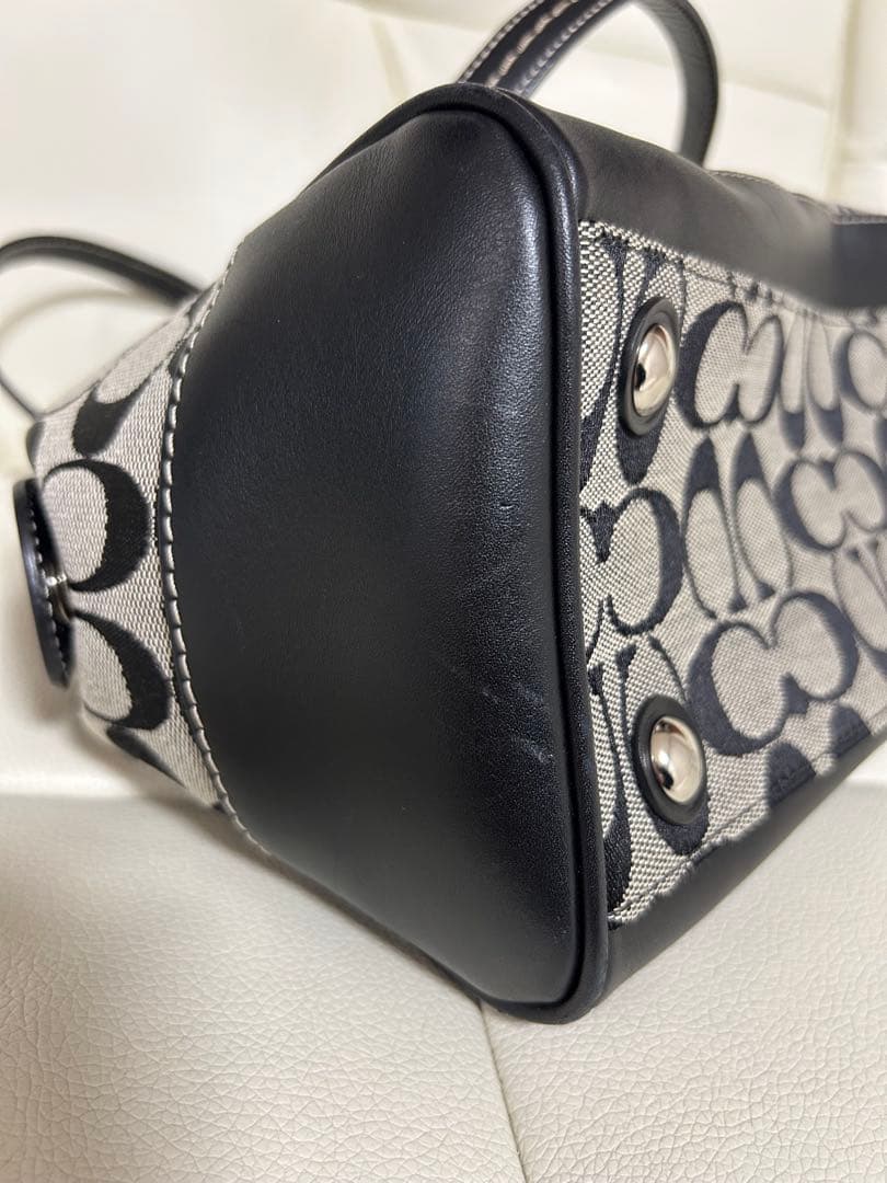 COACH シグネチャー ハンドバッグ ブラック 104M-6828 美品