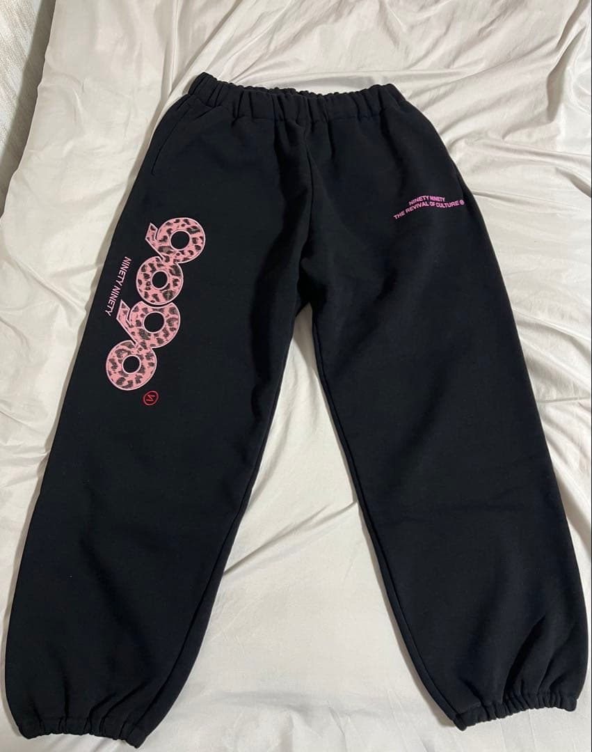 9090girl 【logo zip foodie black×pink】