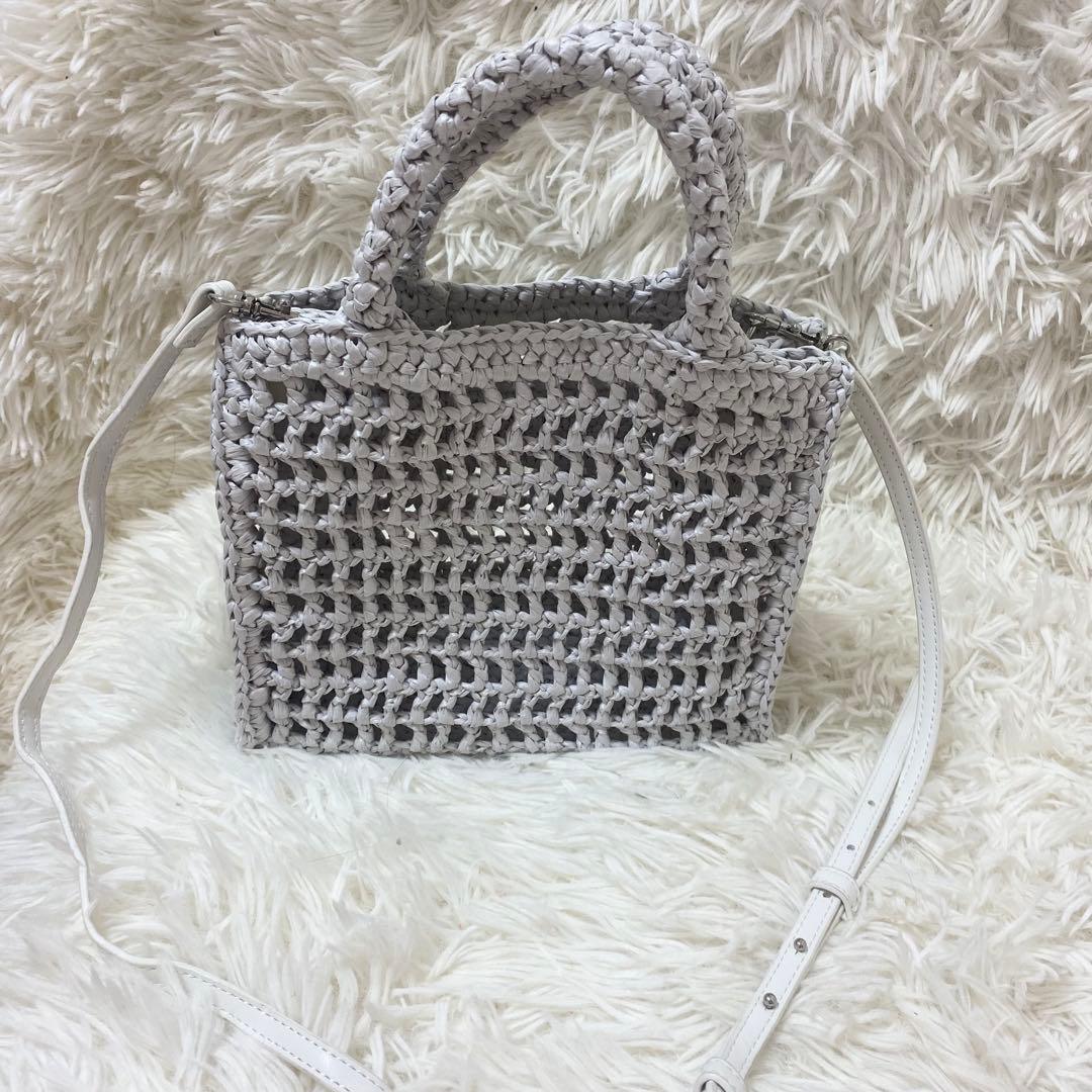 極美品✨FURFUR ラフィアロゴトートバッグ　限定カラー　ルミネ　2way