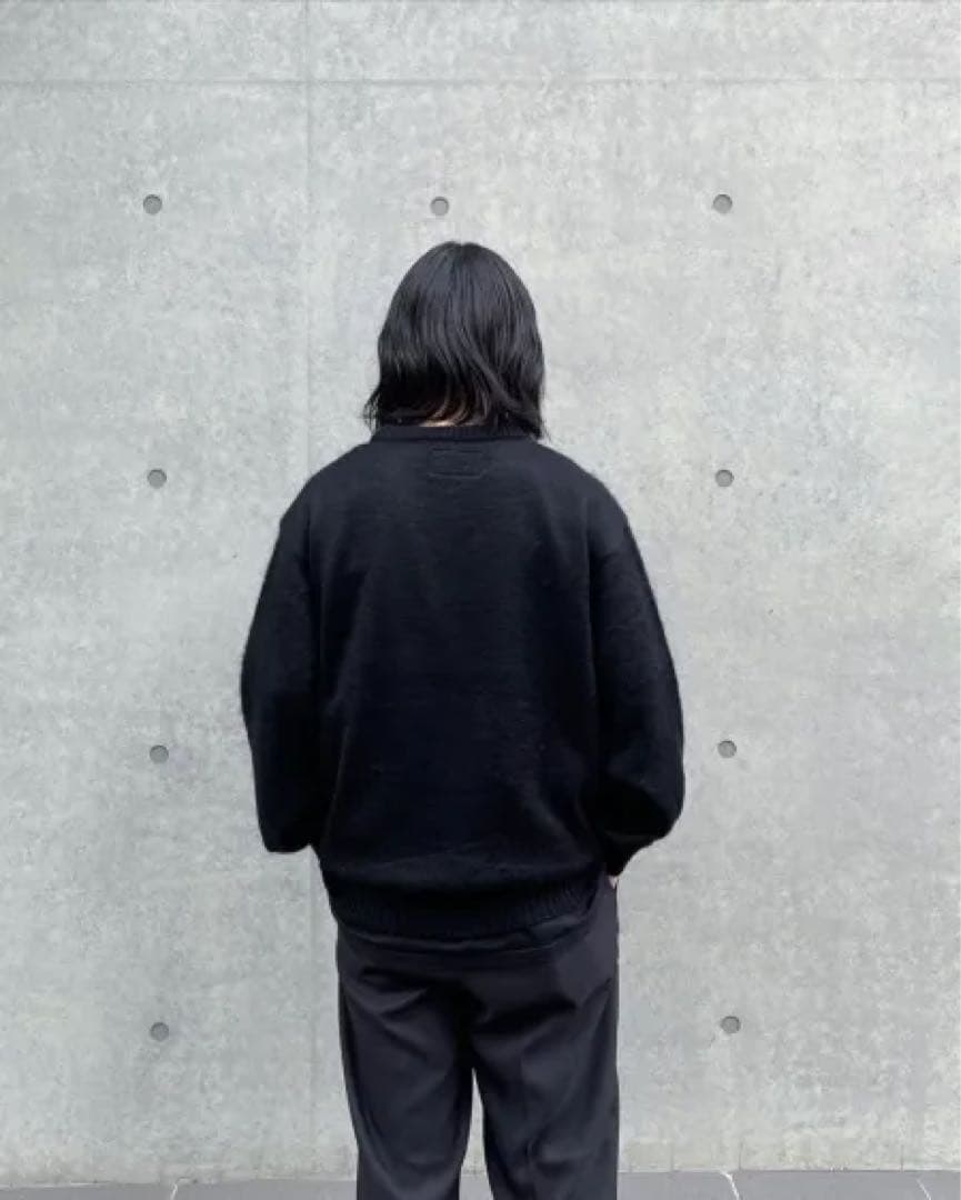 ワコマリア　ミックスモヘア　ニットセーター　チャコール　Lサイズ 2023fw