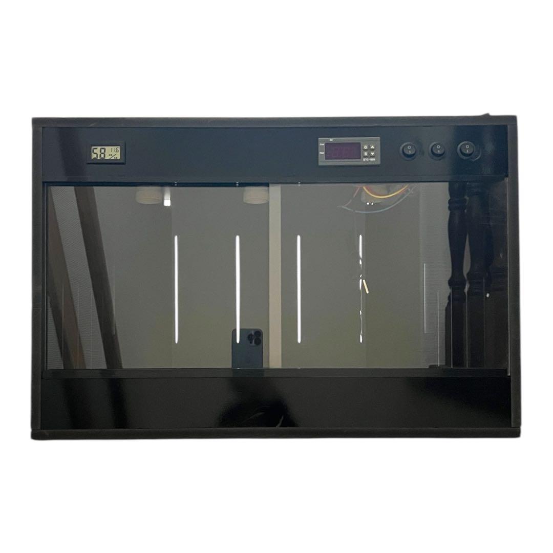 【サーモ内蔵・未使用】爬虫類 ケージ 60×40×40 ブラック