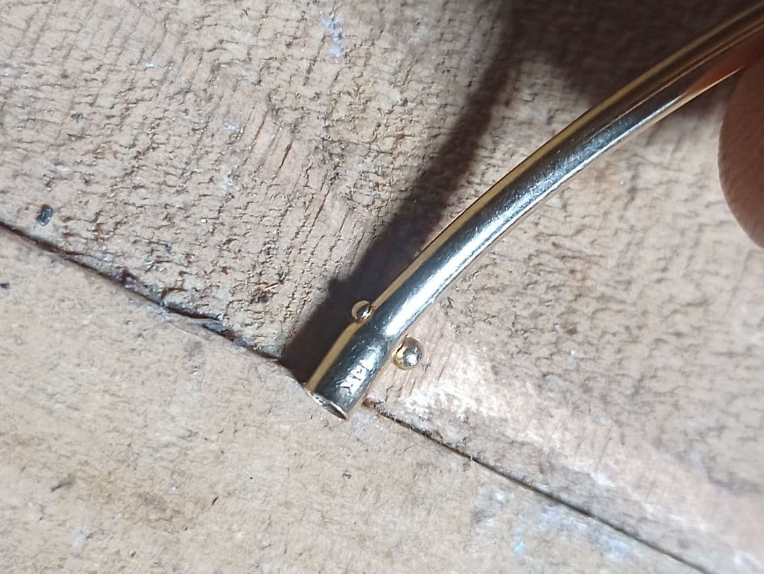 14金ゴールド14kバングル ルビー、ダイヤ付き レトロアンティーク お姫様系