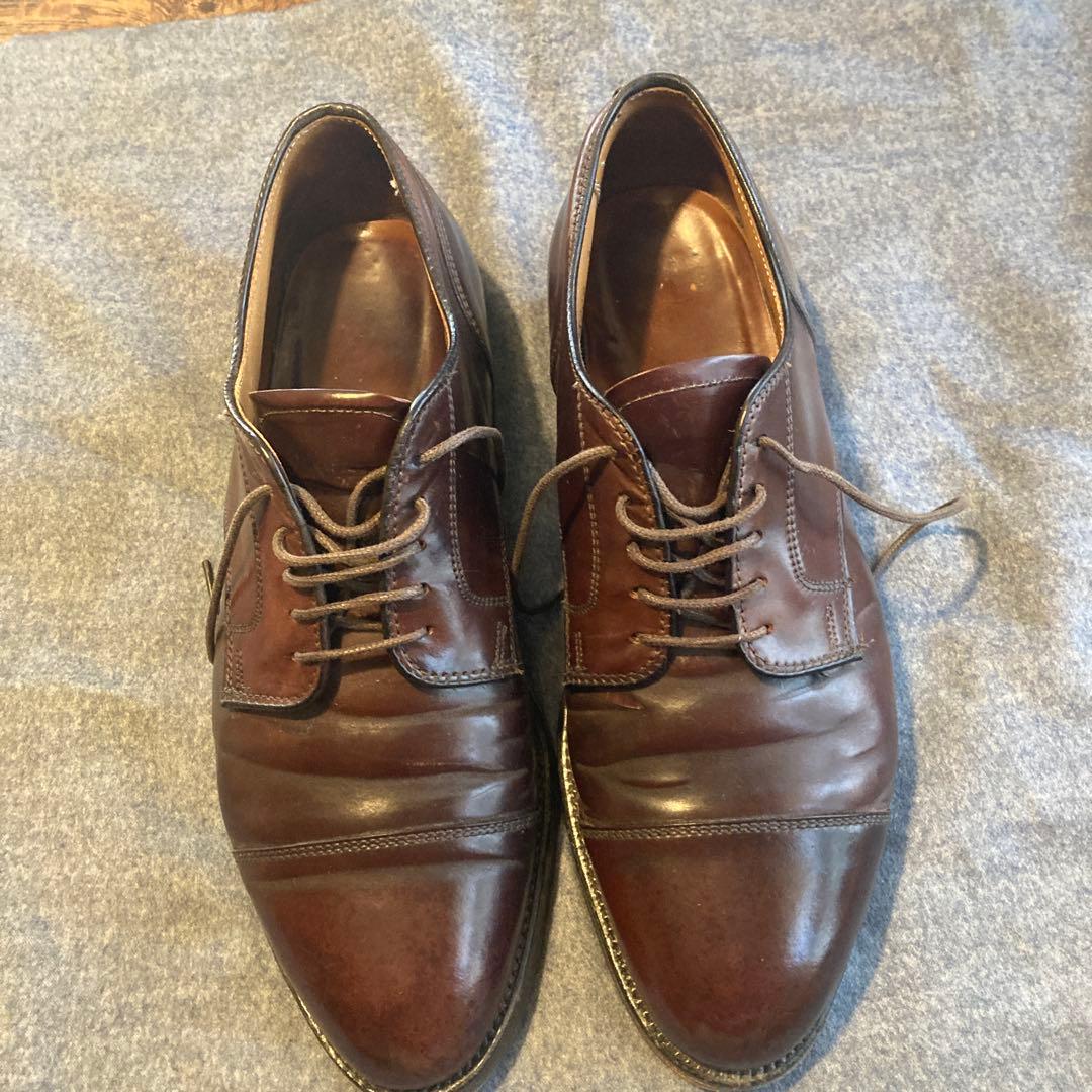 オールデンコードバンダークブラウン レザー ドレスシューズ
