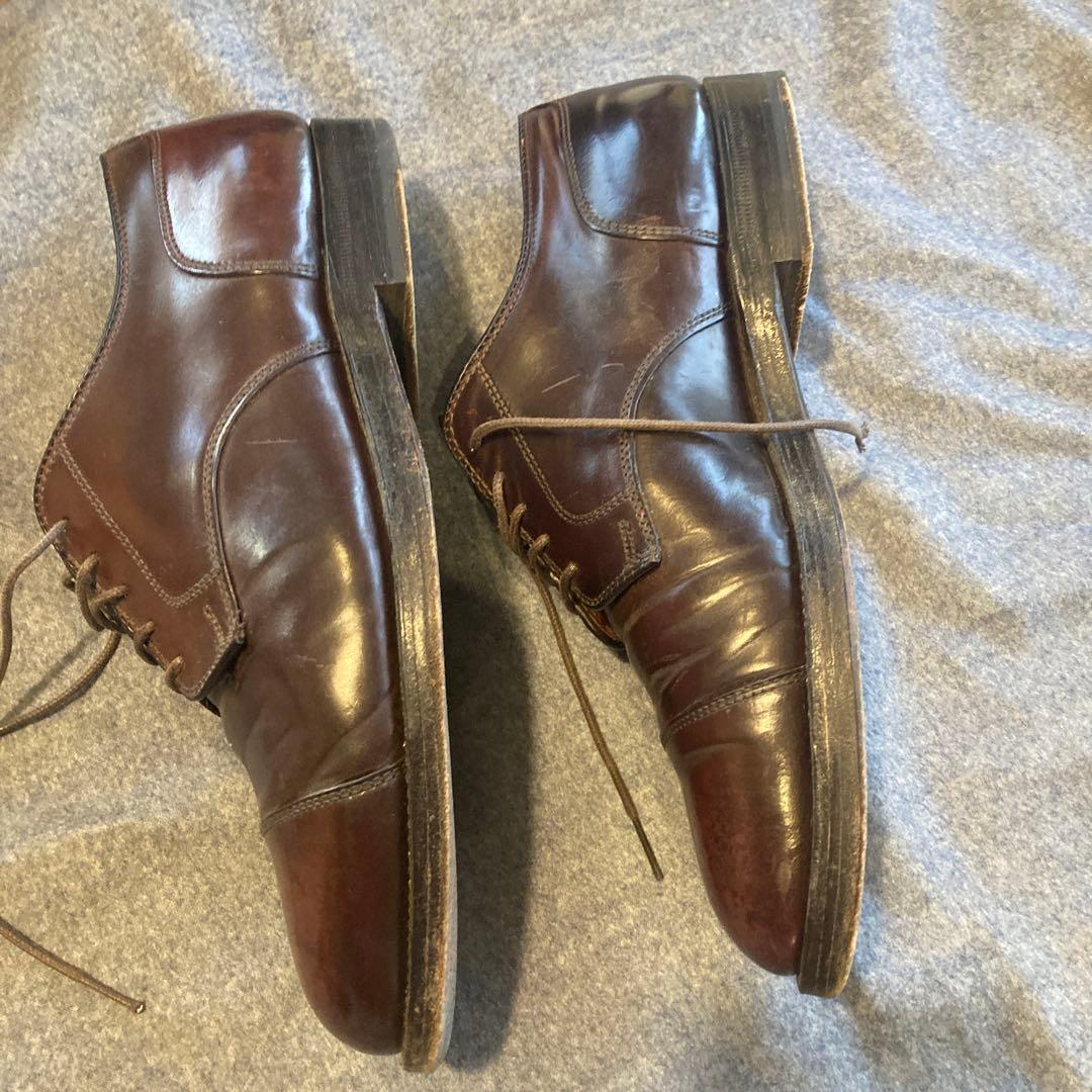 オールデンコードバンダークブラウン レザー ドレスシューズ