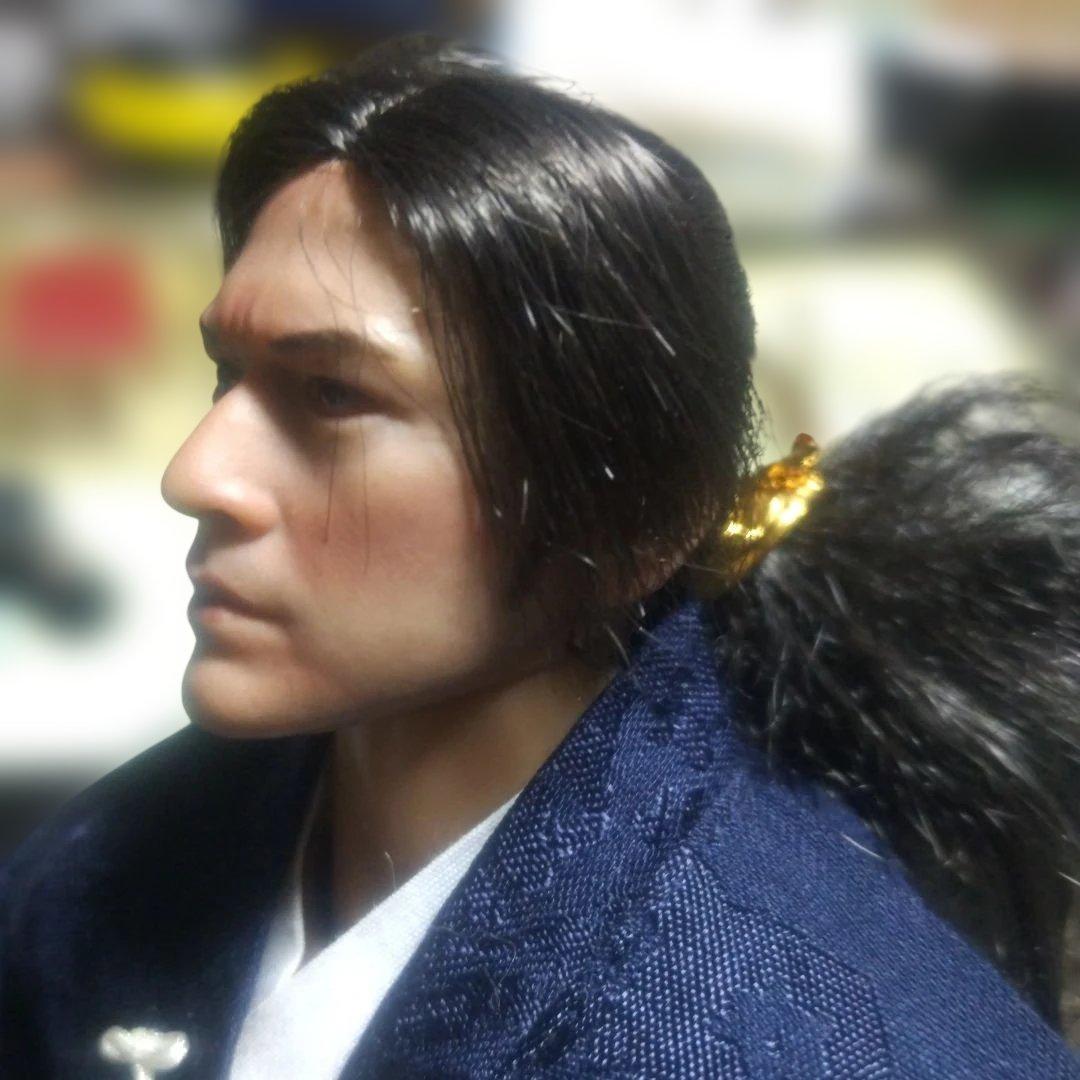 (^-^)値下げしました☆織田三郎信長騎馬アクションフィギュア紺色直垂衣装