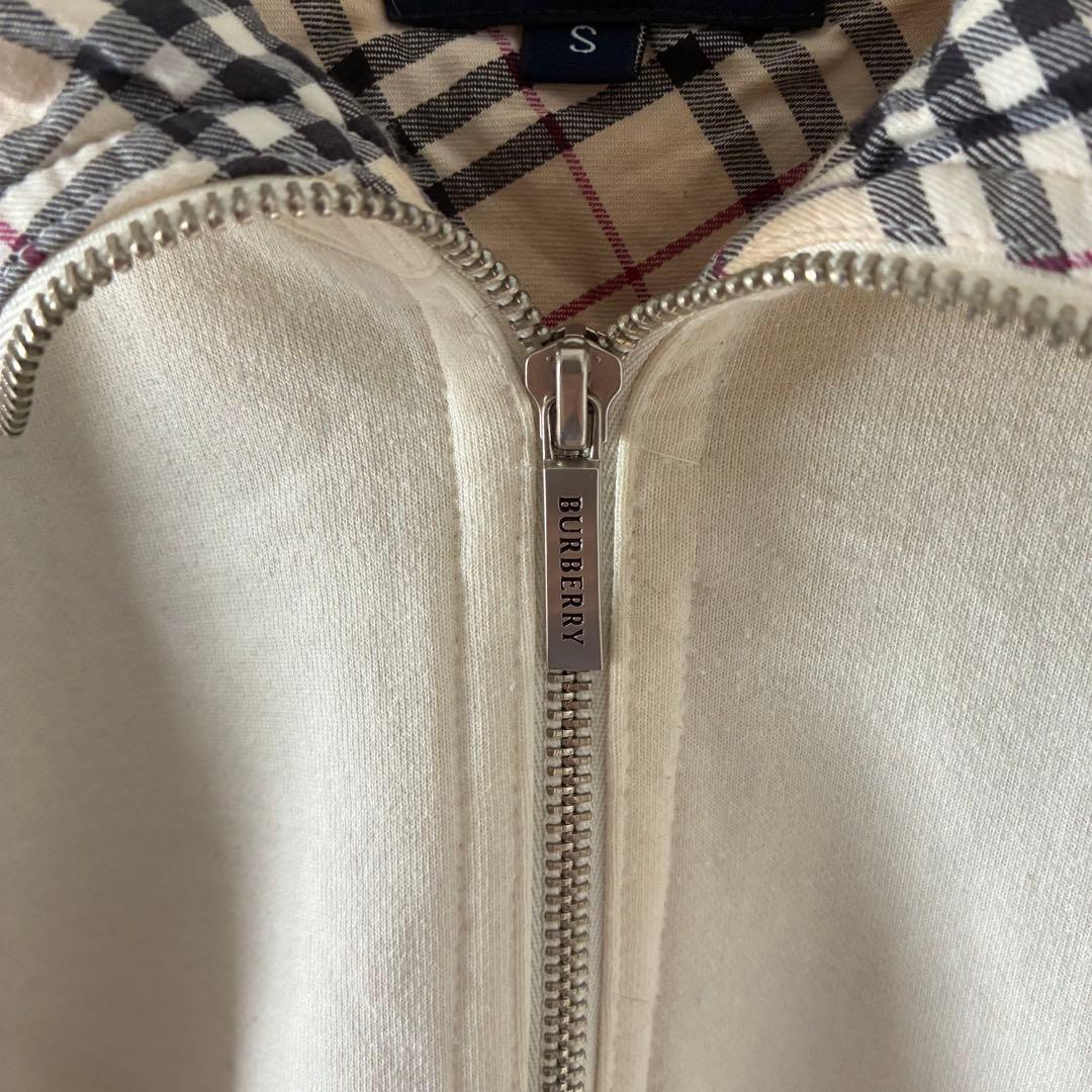 90sBurberryバーバリーハーフジップスウェットトレーナーノバチェックsm
